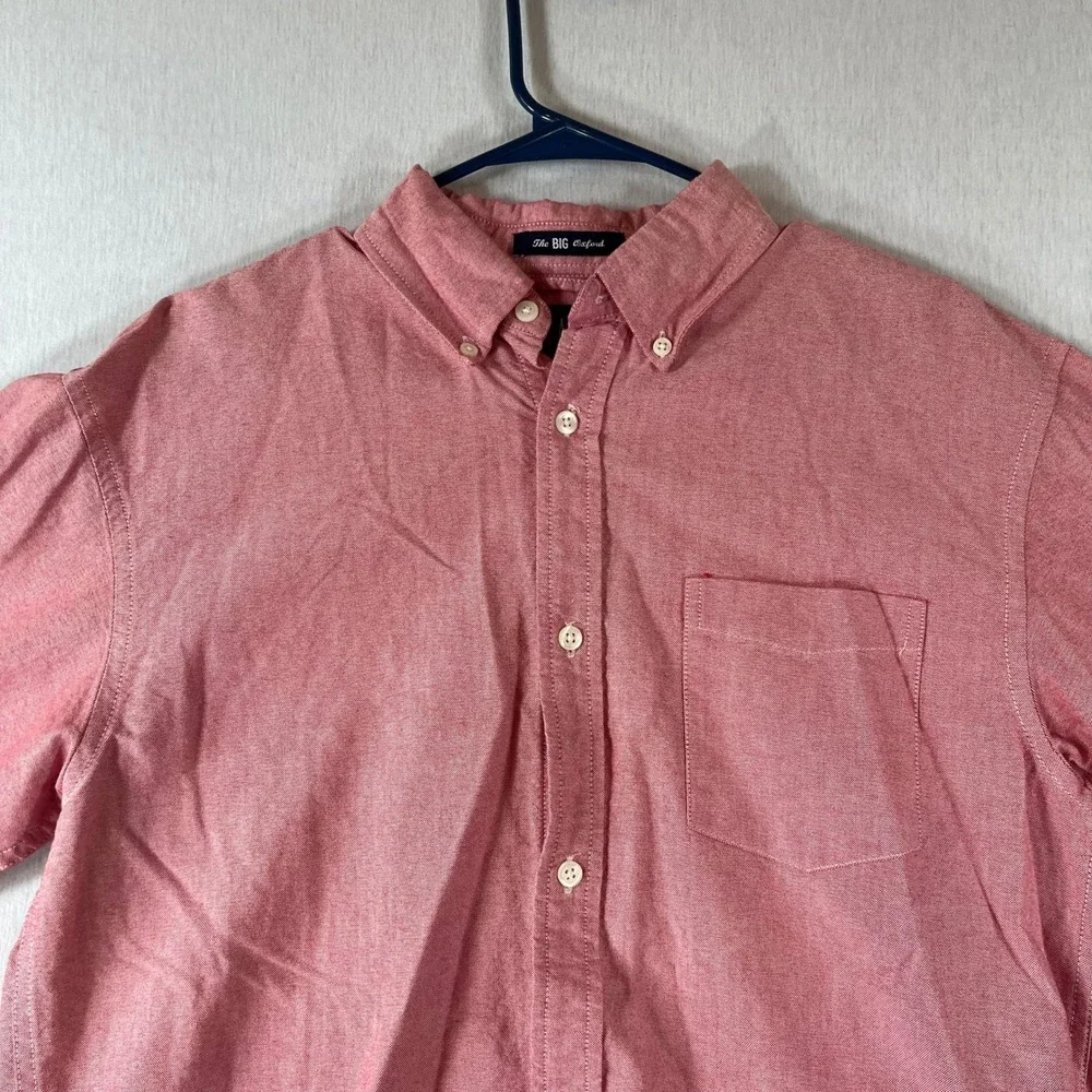 Gap The Big Oxford Shirt Boys XXL 14-16 Red Cotton Long Sleeve Button Down